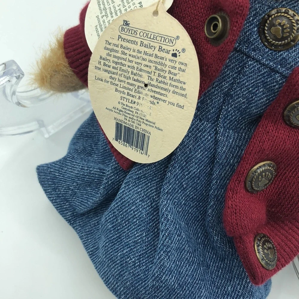Boyds Bears Bailey Bear Bearwear Ladybug 9” Plush Collectible Tags Vintage